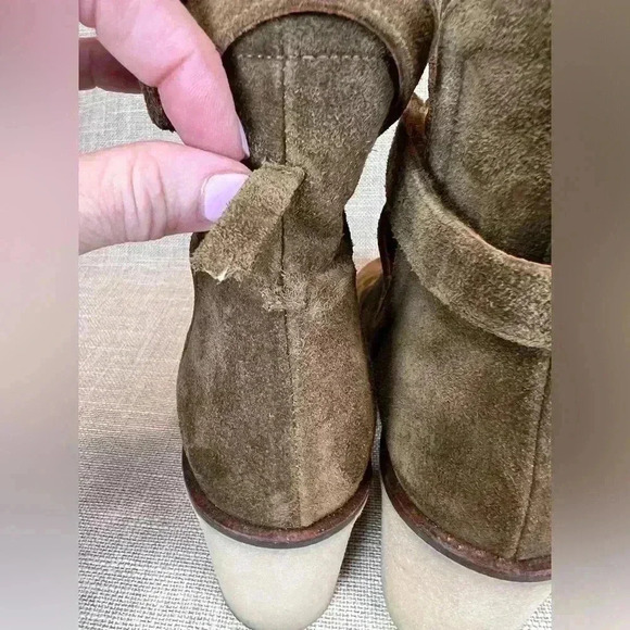 Anthro Hoss Intropia brown suede ankle boots boho slip on size 38 (8) FLAW - Picture 9 of 10